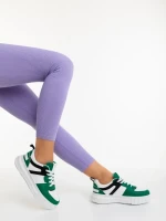 Дамски спортни обувки зелени от екологична кожа  Sabetta