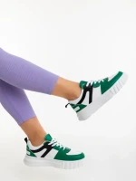 Дамски спортни обувки зелени от екологична кожа  Sabetta