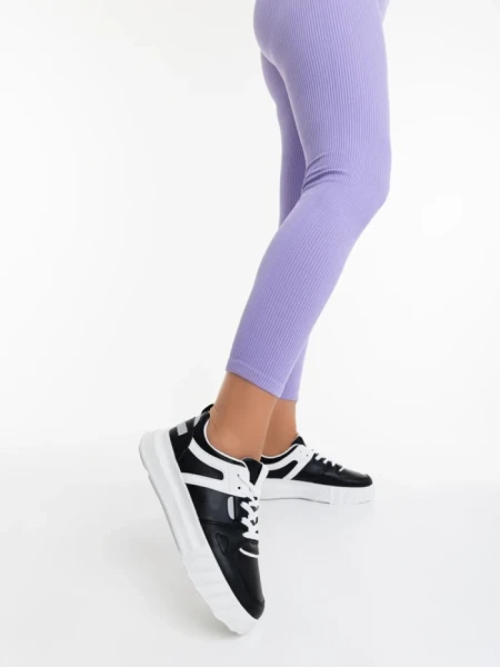 Дамски спортни обувки черни от екологична кожа  Sabetta