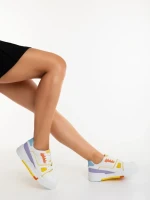 Дамски спортни обувки жълти от екологична кожа Lowery