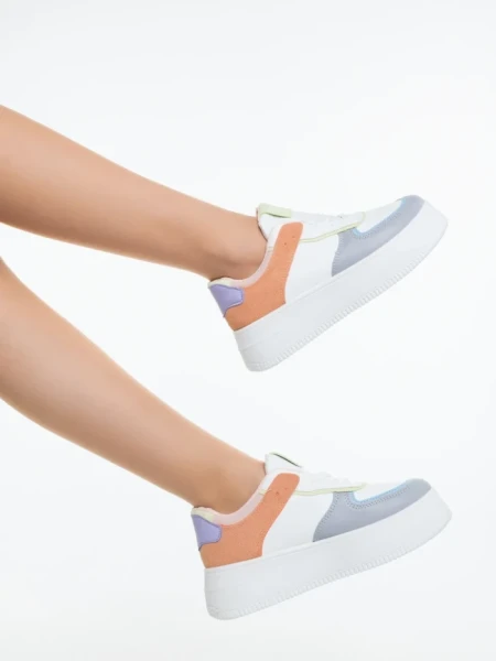 Дамски спортни обувки сиви от екологична кожа Kosara