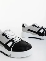 Дамски спортни обувки черни от екологична кожа Lowery