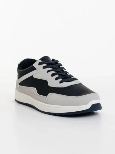 Мъжки спортни обувки сиво и синьо от екологична кожа Stevens