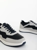 Мъжки спортни обувки сиво и синьо от екологична кожа Stevens