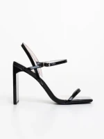 Дамски сандали черни от екологична кожа  Soleva