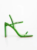 Дамски сандали зелени от екологична кожа  Soleva