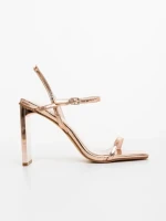 Дамски сандали цвят шампанско от екологична кожа  Soleva