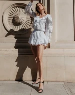 Дамски сандали черни от лачена екологична кожа Voleva