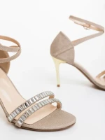 Дамски сандали златисти от текстилен материал Galina