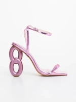 Дамски сандали лилави от лачена екологична кожа Valeta