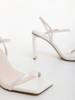 Дамски сандали бели от екологична кожа  Soleva