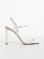 Дамски сандали бели от екологична кожа  Soleva