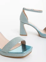 Дамски сандали сини от текстилен материал Islara
