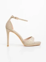 Дамски сандали златисти от текстилен материал Cadara