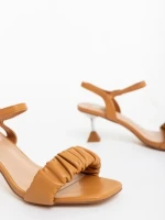 Дамски сандали камел от екологична кожа Cerella
