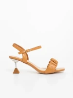 Дамски сандали камел от екологична кожа Cerella