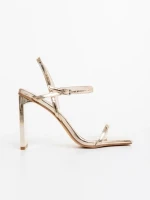 Дамски сандали златисти от екологична кожа  Soleva