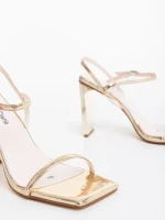 Дамски сандали златисти от екологична кожа  Soleva