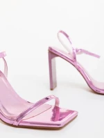 Дамски сандали лилави от екологична кожа  Soleva