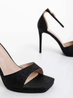 Дамски сандали черни от текстилен материал Cadara