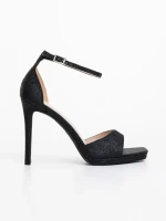 Дамски сандали черни от текстилен материал Cadara