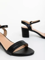 Дамски сандали черни от екологична кожа Oraza