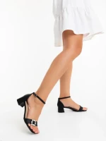 Дамски сандали черни от екологична кожа Koara