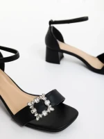 Дамски сандали черни от екологична кожа Koara