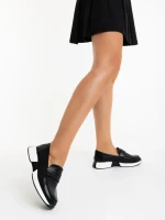 Дамски мокасини черни от екологична кожа Yeluna