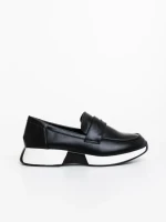 Дамски мокасини черни от екологична кожа Yeluna