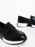 Дамски мокасини черни от екологична кожа Yeluna