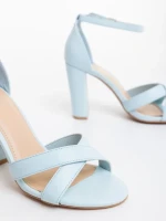 Дамски сандали сини от екологична кожа Issori
