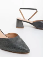 Дамски сандали черни от текстилен материал Zarva