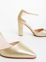 Дамски обувки с ток  златисти от екологична кожа Manyara