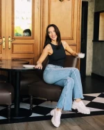 Дамски мокасини бежови от екологична лачена кожа Honami