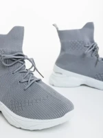 Дамски спортни обувки сиви от текстилен материал Mariposa