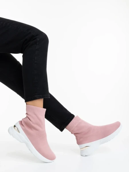 Дамски спортни обувки розови от текстилен материал Verlana