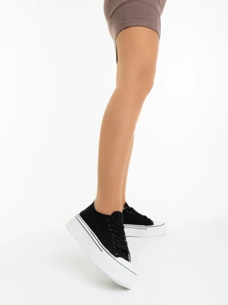 Дамски обувки черни от текстилен материал Rupela