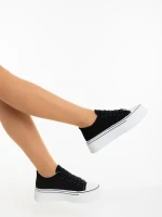 Дамски обувки черни от текстилен материал Rupela