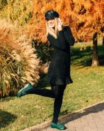 Дамски мокасини зелени от текстилен материал Mirumia