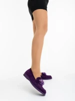 Дамски мокасини лилави от текстилен материал Lynora