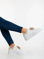 Дамски спортни обувки златисти от екологична кожа Zenara