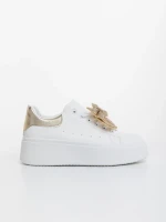 Дамски спортни обувки златисти от екологична кожа Zenara