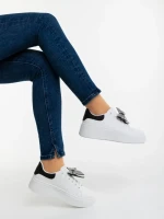 Дамски спортни обувки черни от екологична кожа Zenara