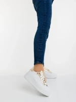 Дамски спортни обувки златисти от екологична кожа Amazera