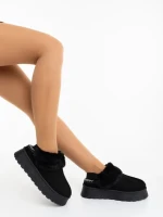 Дамски чехли черни от текстилен материал Azerin