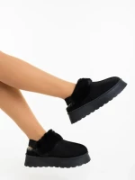 Дамски чехли черни от текстилен материал Azerin