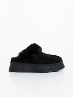 Дамски чехли черни от текстилен материал Azerin