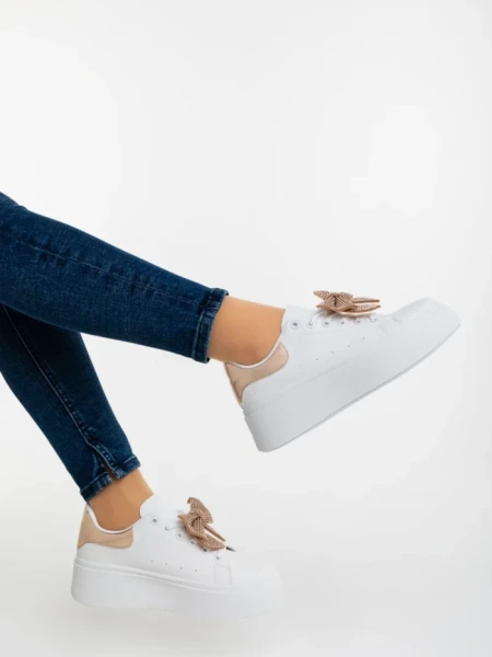 Дамски спортни обувки цвят шампанско от екологична кожа Zenara