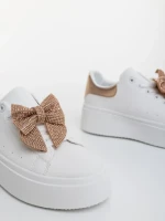 Дамски спортни обувки цвят шампанско от екологична кожа Zenara